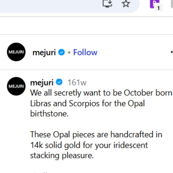 Mejuri Opal Half Eternity Band 14K Yellow Gold Size 7 - Picture 5 of 15